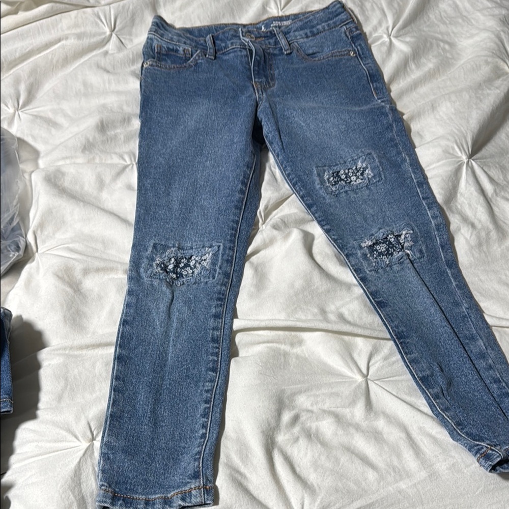 Girl’s  Blue Distressed Jeans